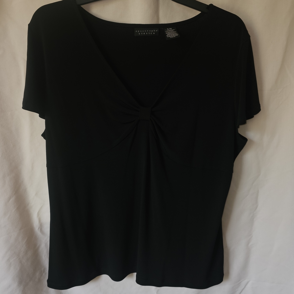 Apostrophe Black V-Neck Blouse